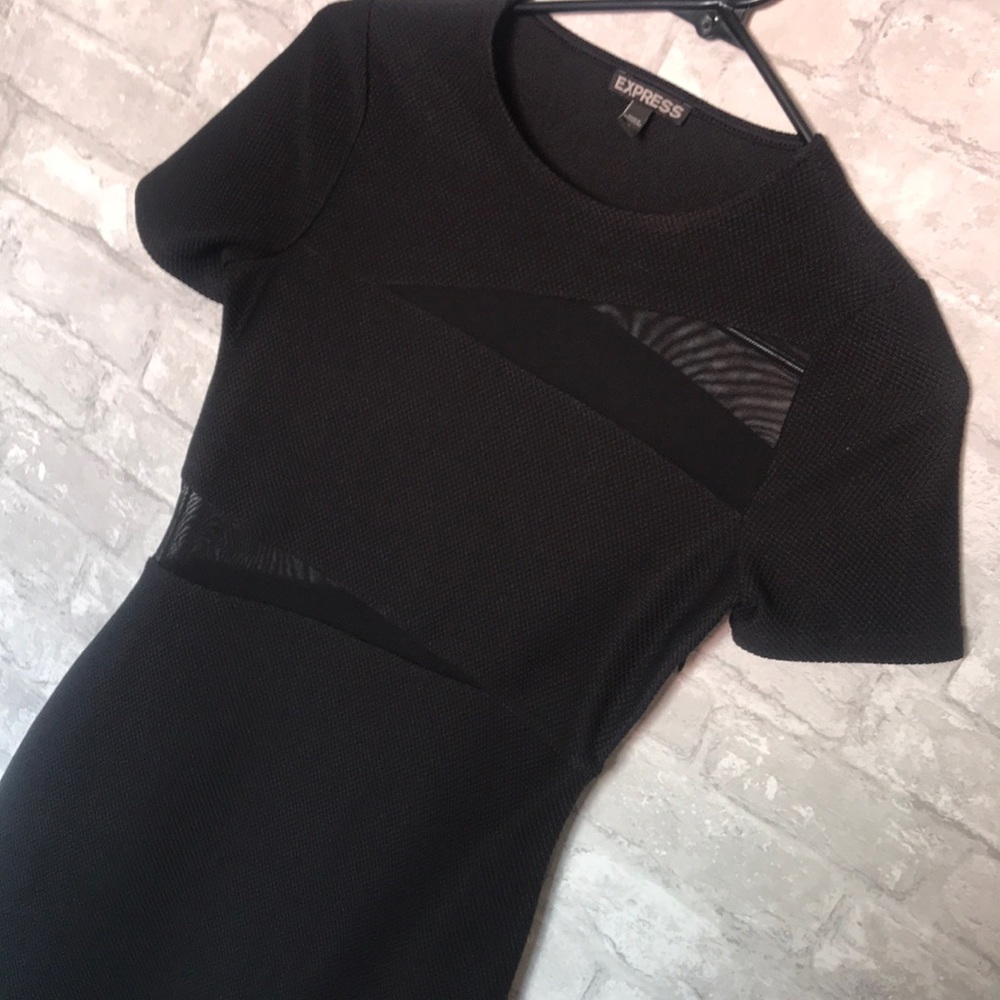 EXPRESS | Body con bandage mesh dress
